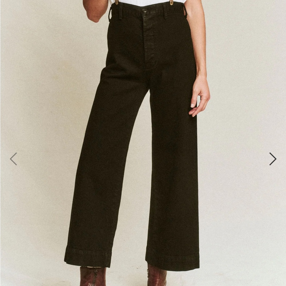 THE GREAT. The Seafair Wide Leg Jeans in Black